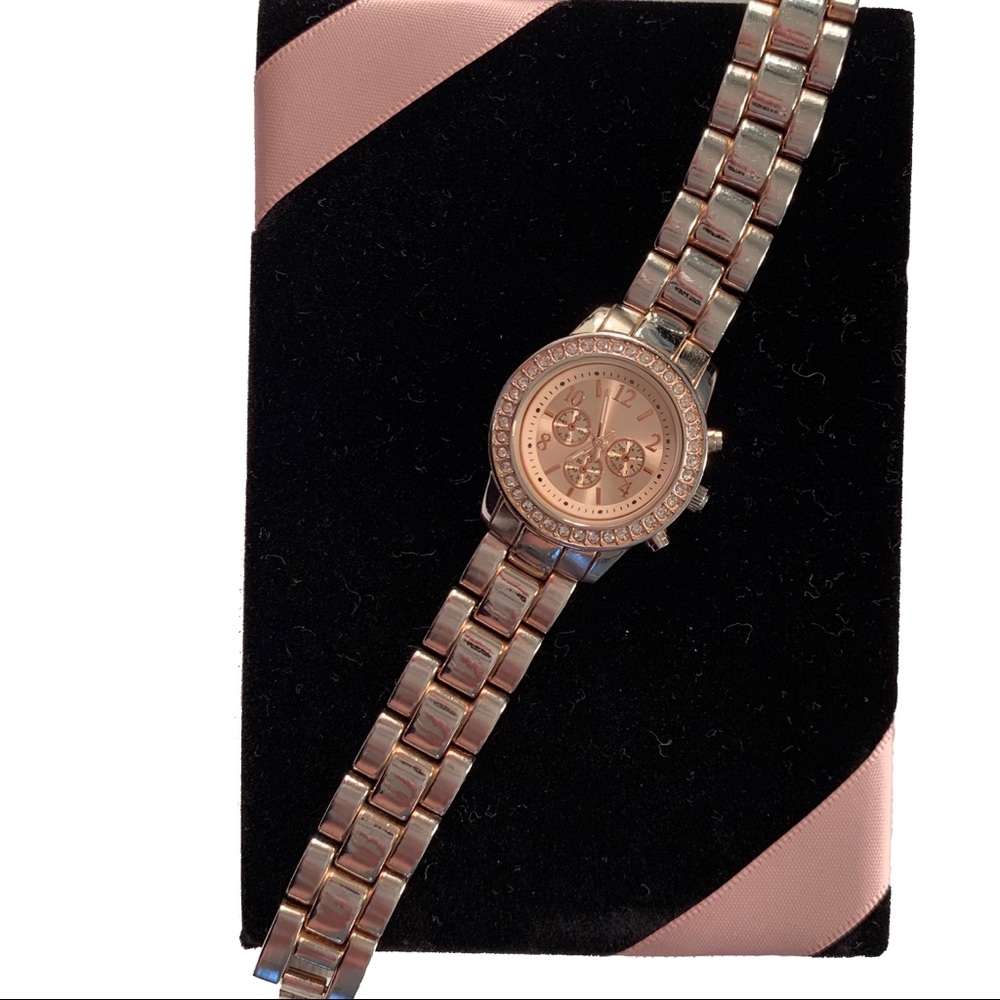 Rose Gold Rhinestone Watch - Picture 2 of 6